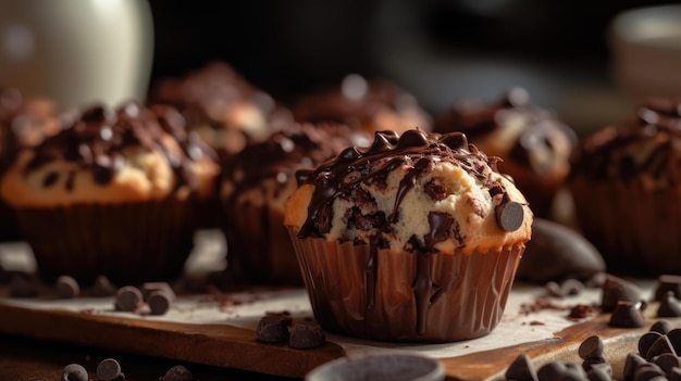 Muffins mit Schokolade