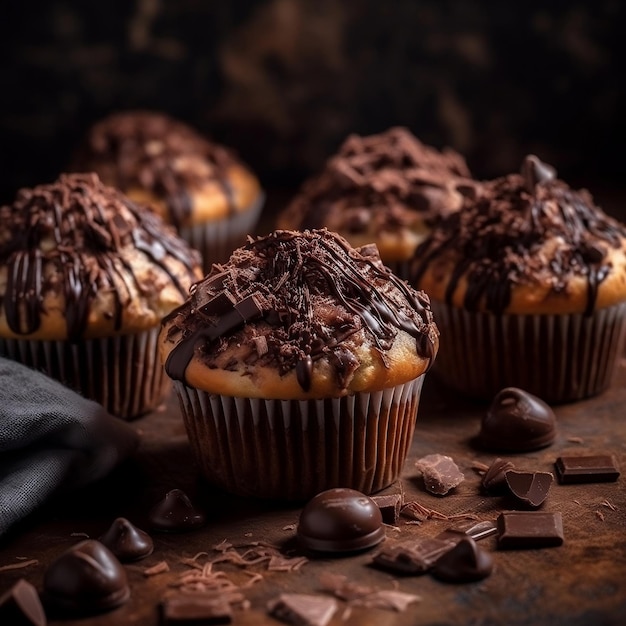 Muffins mit Schokolade