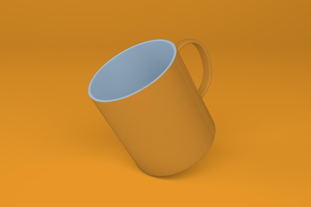 Mug lado derecho aislado en fondo naranja