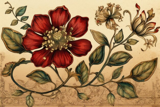 Foto mughal-blume eine florale illustration