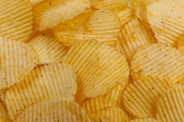 Muita textura de batatas fritas