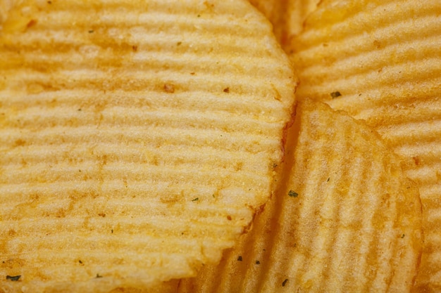 Muita textura de batatas fritas