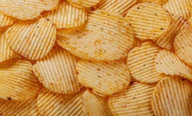 Muita textura de batatas fritas