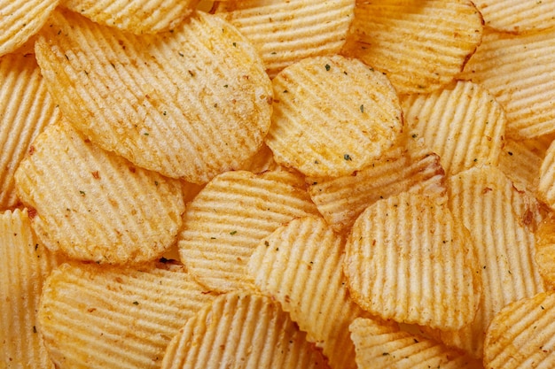 Muita textura de batatas fritas