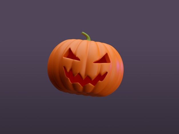 Muitas abóboras de Halloween em uma fileira, isoladas na renderização 3d de fundo