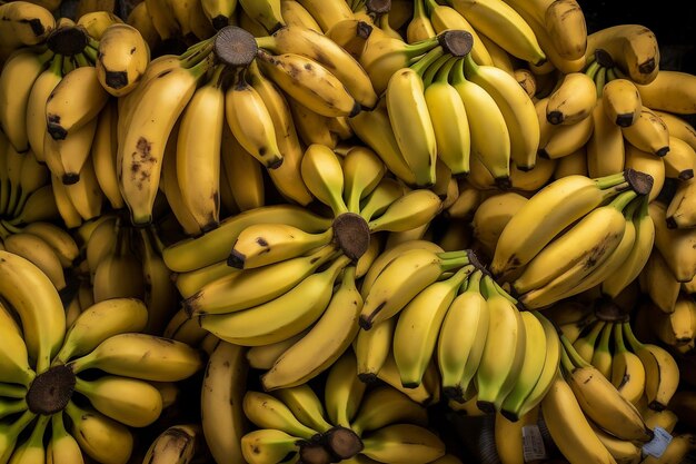 Muitas bananas amarelas no mercado geradas por IA