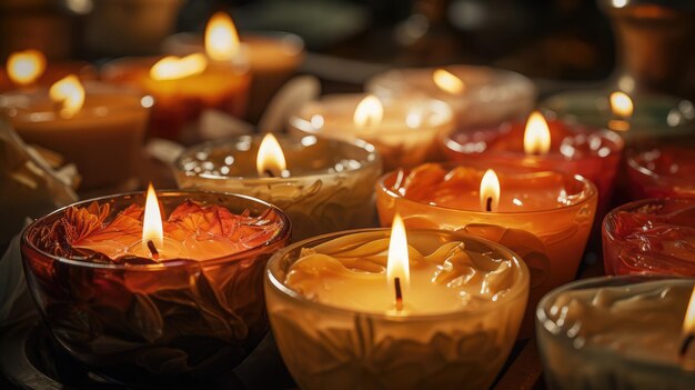 Foto muitas de fogo sempre ardente lâmpadas funerárias com velas