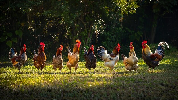 Muitas galinhas à espera de serem alimentadas