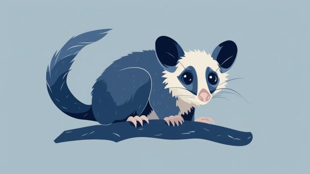 Muitas ilustrações minimalistas com opossums em Sapphire colorgigapixelstandardscale4_13x