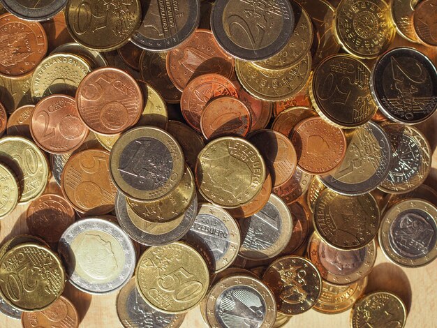 Muitas moedas de euro