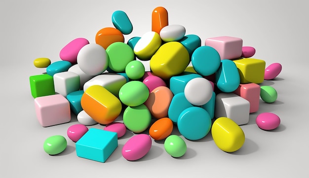 Muitos comprimidos e cápsulas diferentes Generative AI