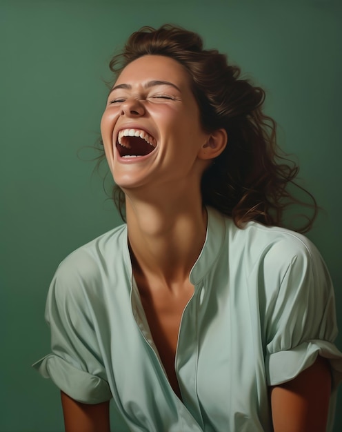 Foto mujer adulta hermosa mujer retrato de belleza atractiva cara caucásica feliz persona expresión joven