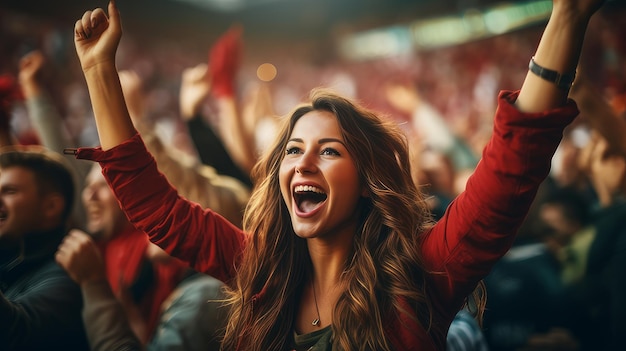 Mujer aficionada al fútbol