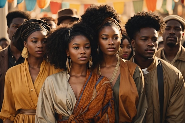 mujer africana con accesorios tradicionales de primer plano