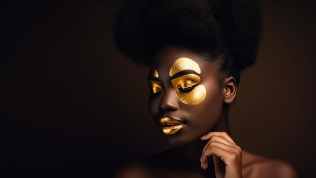 Mujer africana Concepto de belleza de mujer afro creado con tecnología de IA generativa