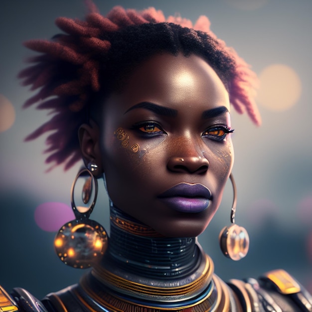 mujer africana cyborg