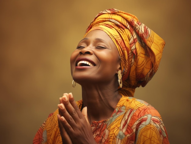 Mujer africana pose emocional y dinámica