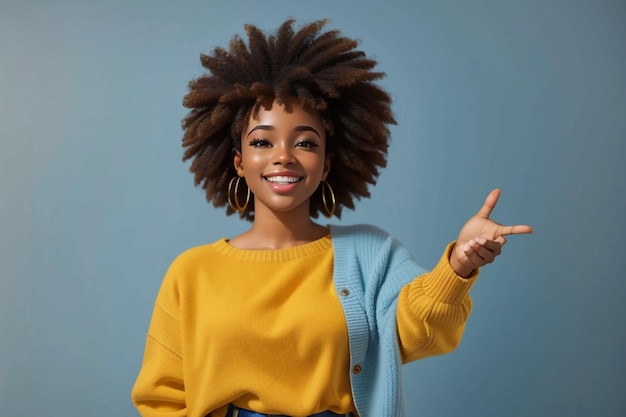 Mujer afro alegre