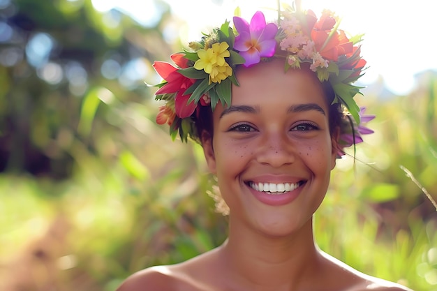 Mujer afro feliz