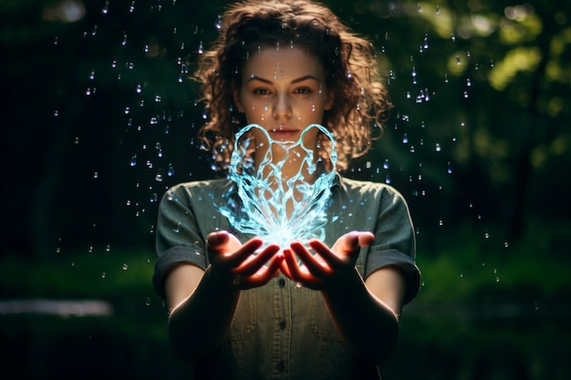 Mujer con agua limpia