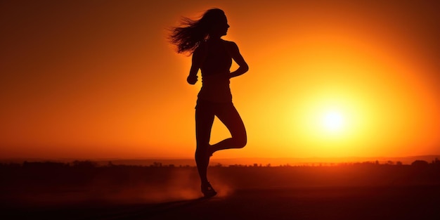 mujer al atardecer