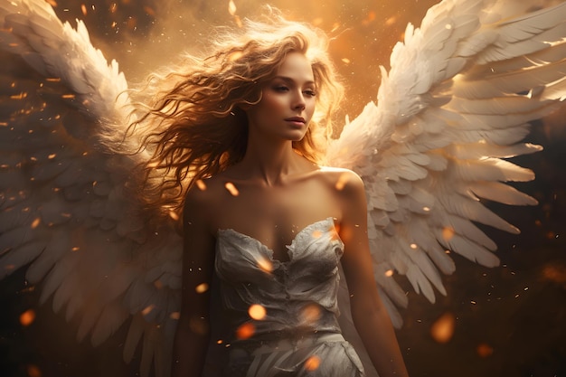 mujer con alas de ángel