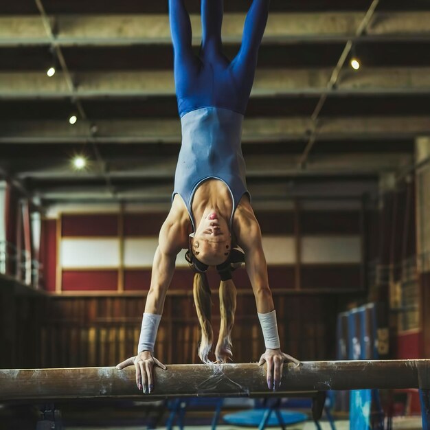 Mujer atlética practicando gimnasia