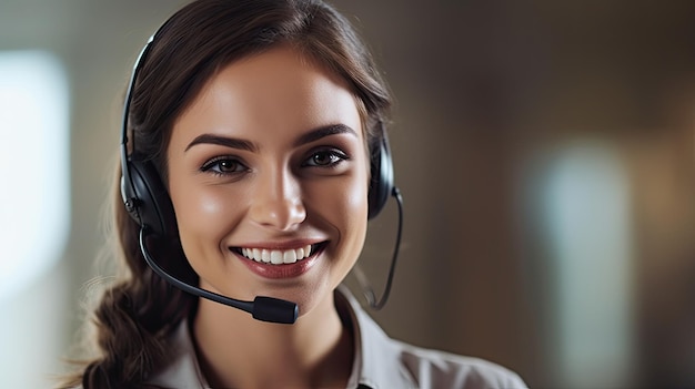 una mujer con auriculares