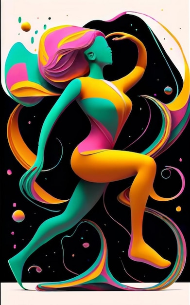 Mujer bailando en círculo