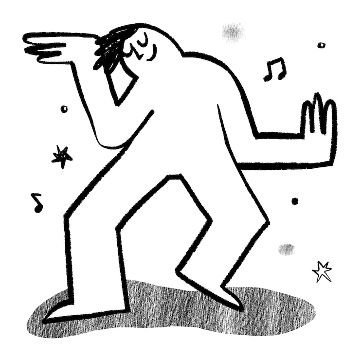 Foto mujer bailando doodle png pegatina de fiesta gráfico de fondo transparente