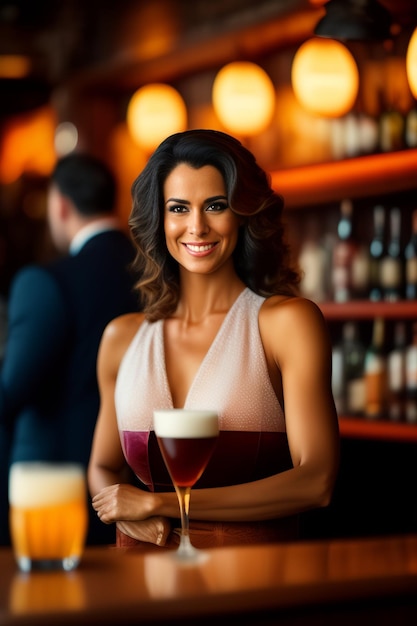 Mujer en un bar