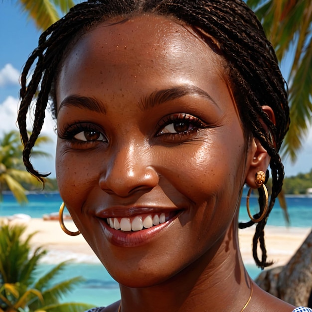 Foto mujer de barbados ciudadana nacional típica de barbados