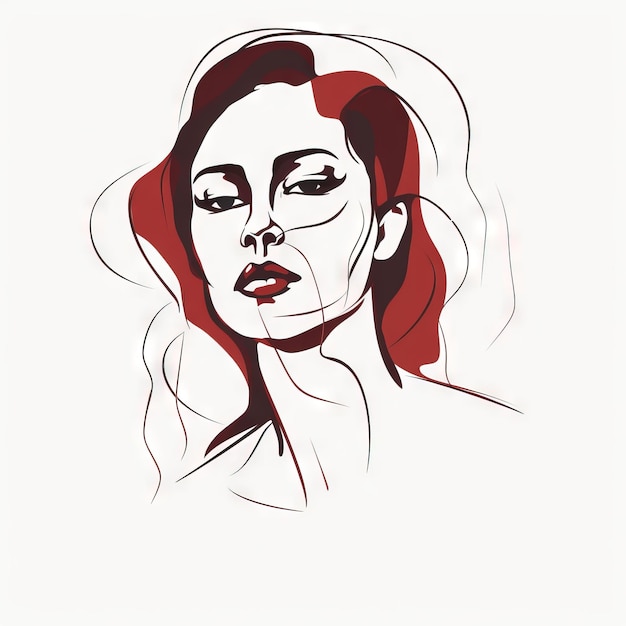 mujer bebiendo vino dibujos simples generados por ai ilustración de línea simple abstracta