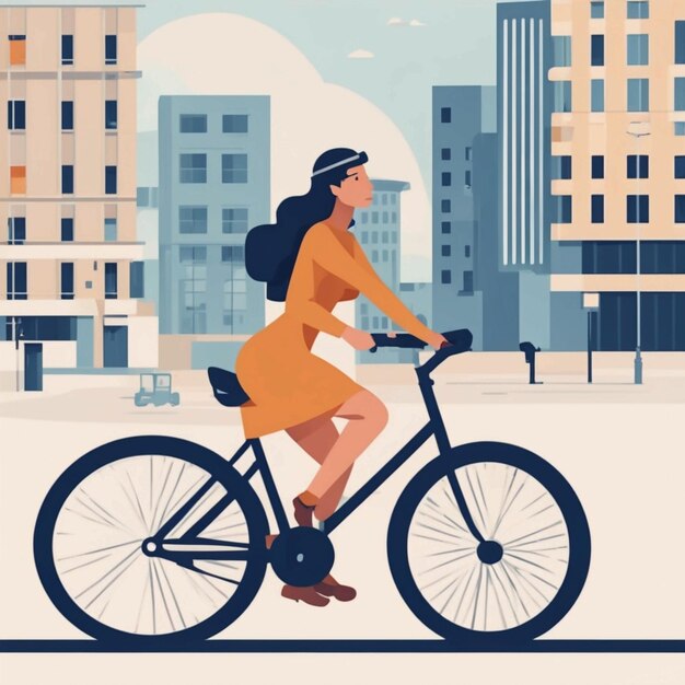 Una mujer en bicicleta.