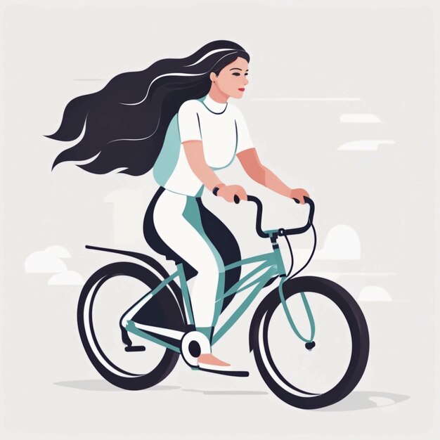 Una mujer en bicicleta.