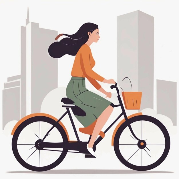 Una mujer en bicicleta.