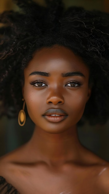 Foto una mujer con bigote negro está posando para una foto