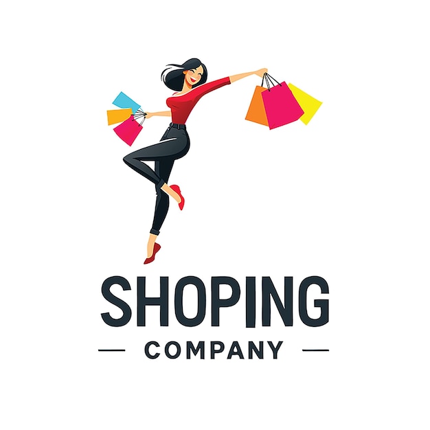 una mujer con una bolsa de compras que dice compañía de compras