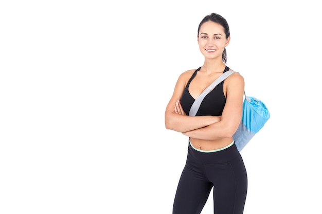 Mujer con bolsa de deporte