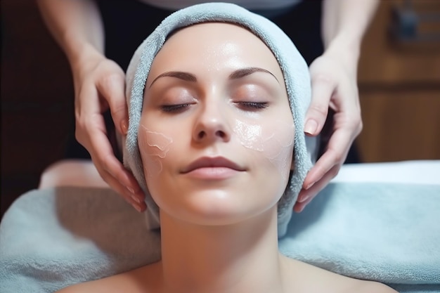 Mujer bonita en el salón de belleza