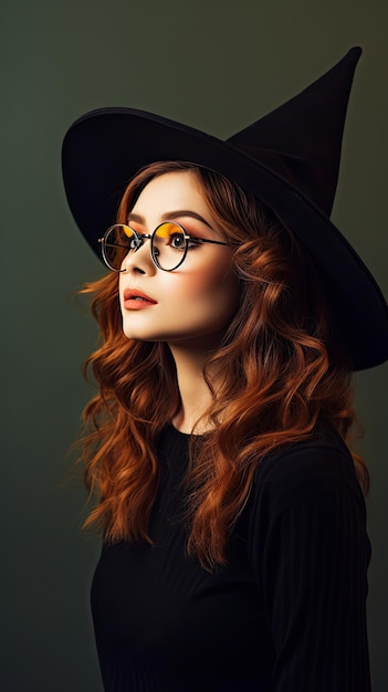 Mujer bruja de Halloween con gafas