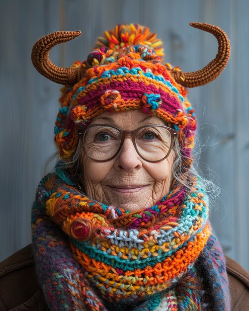 una mujer con una bufanda que dice " zorro "