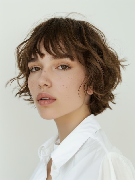 una mujer con el cabello corto