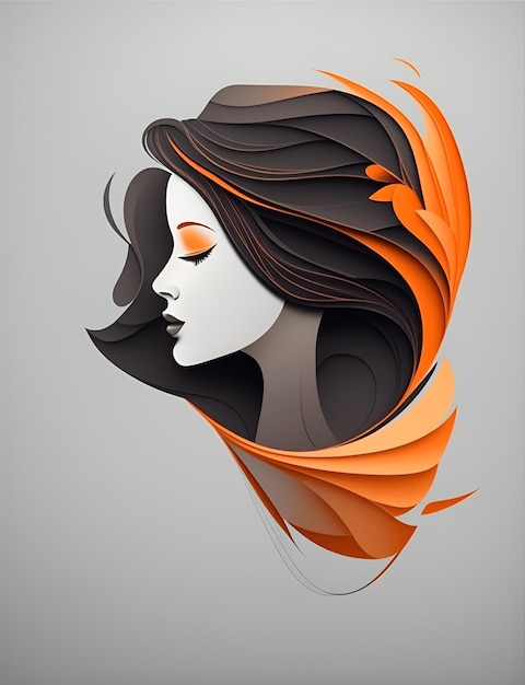 Una mujer con cabello largo y cabello largo y castaño se muestra en una imagen de color naranja y naranja.