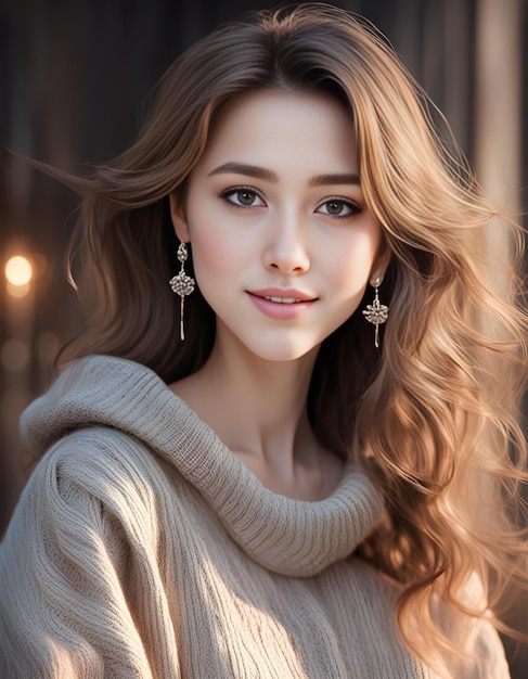 una mujer con cabello largo y un labio rosa está posando para una foto