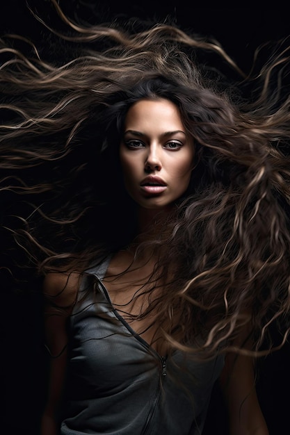 una mujer con el cabello largo y marrón