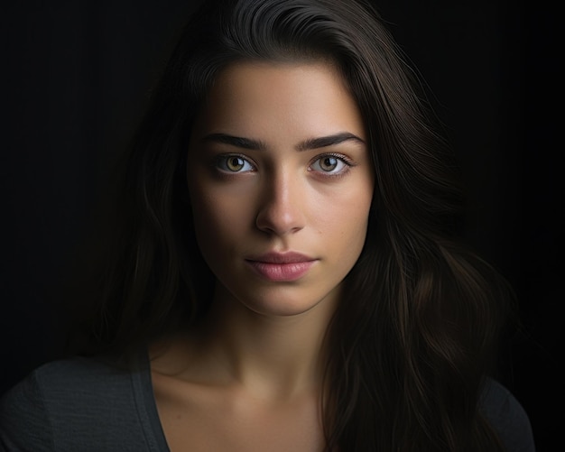 una mujer con cabello oscuro