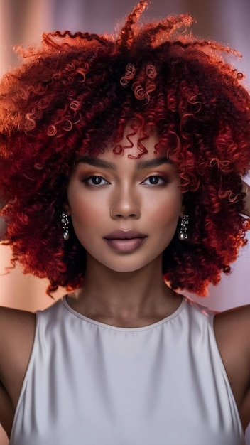 Mujer con el cabello rizado