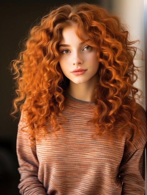 una mujer de cabello rojo