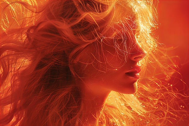 una mujer con cabello rubio y cabello rojo